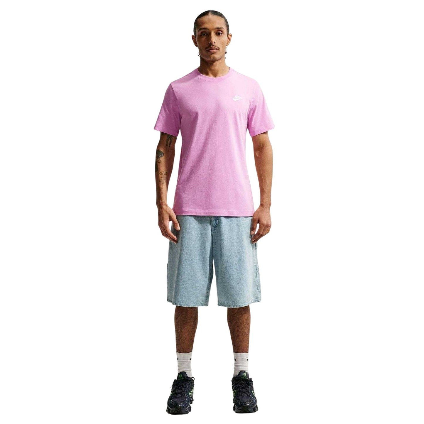 Magenta - Back - Nike Mens Club Team Cotton Lightweight T-Shirt