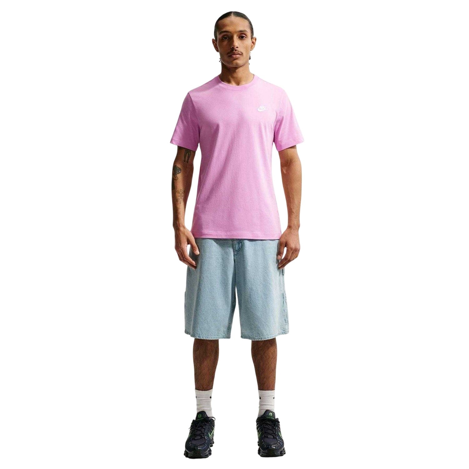 Magenta - Back - Nike Mens Club Team Cotton Lightweight T-Shirt