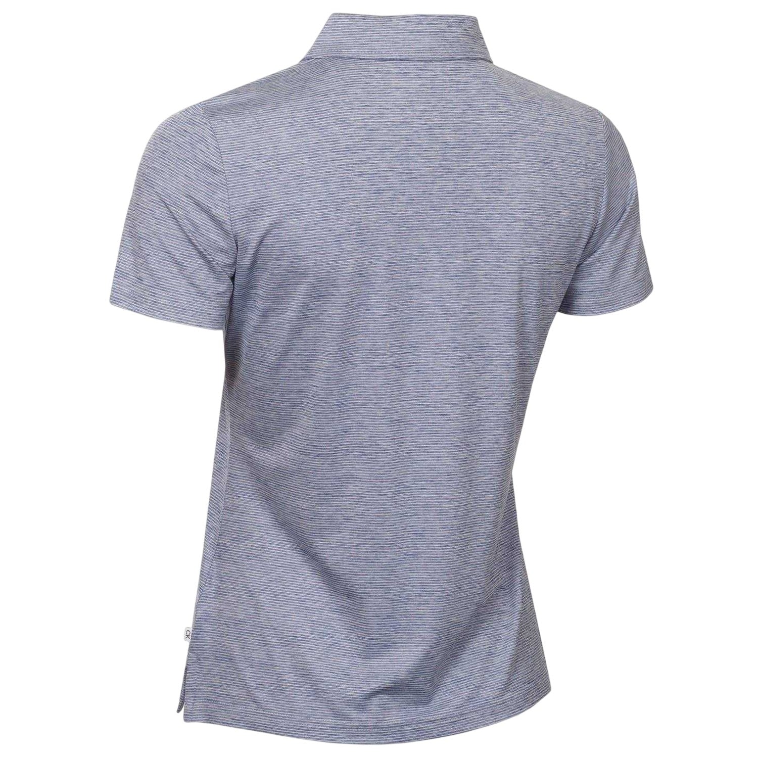 French Navy - Back - Calvin Klein Womens-Ladies Pinstripe Performance Polo Shirt