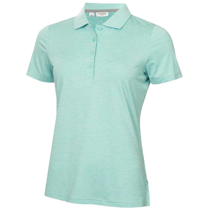 Jade Green - Front - Calvin Klein Womens-Ladies Pinstripe Performance Polo Shirt