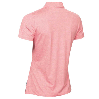Pink - Back - Calvin Klein Womens-Ladies Pinstripe Performance Polo Shirt