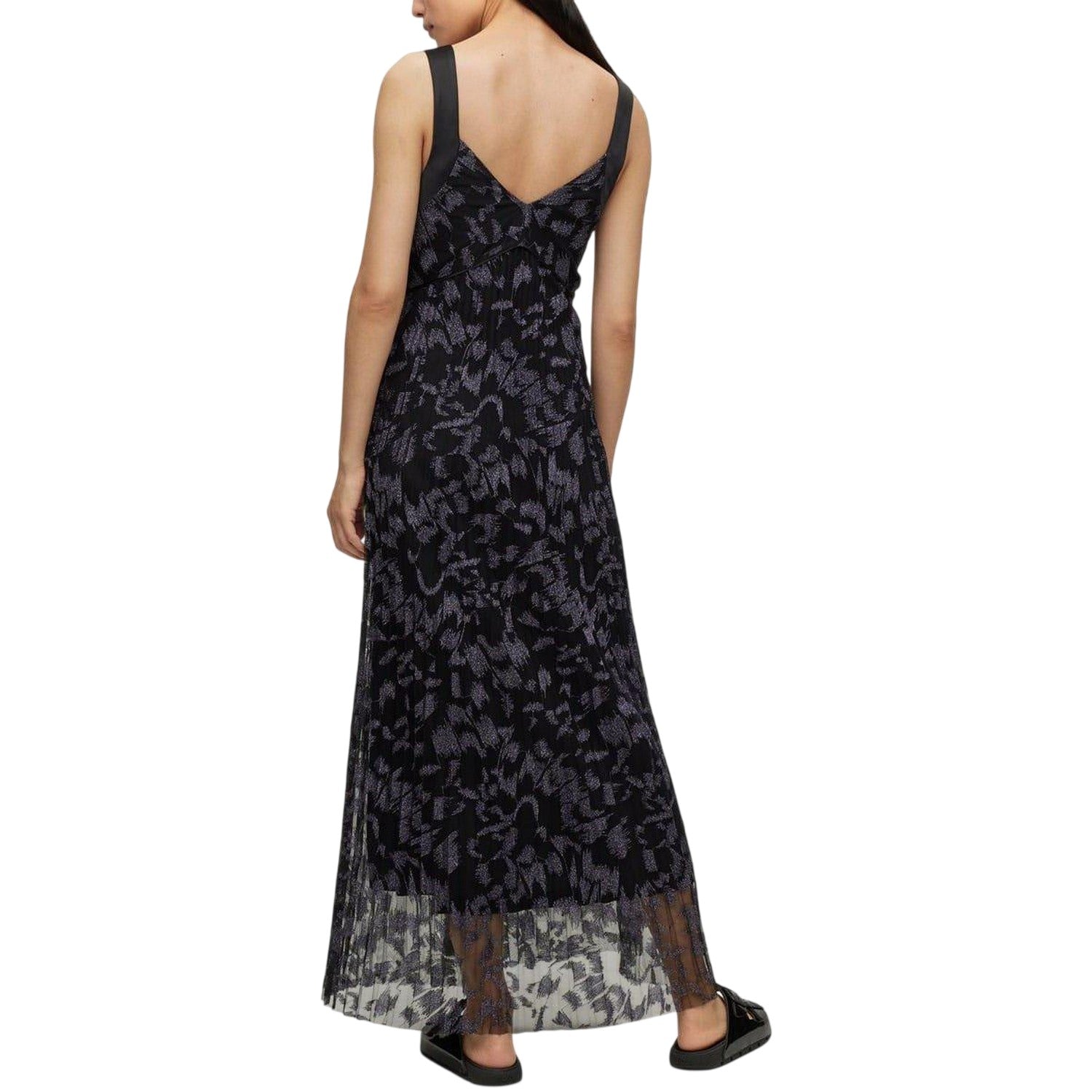Brown - Back - Boss Womens-Ladies Dessona V Neck Regular Sleeveless Wrap Dress