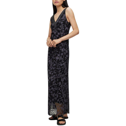 Brown - Side - Boss Womens-Ladies Dessona V Neck Regular Sleeveless Wrap Dress