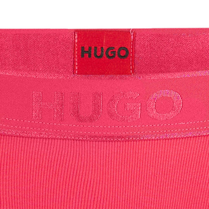 Pink - Back - Hugo Womens-Ladies Brazilian Ribbed High Waist Briefs
