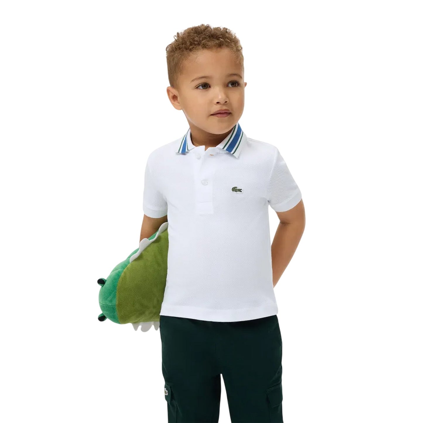 White - Lifestyle - Lacoste Childrens-Kids Logo Collared Polo Shirt