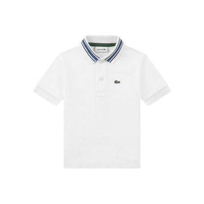 White - Front - Lacoste Childrens-Kids Logo Collared Polo Shirt