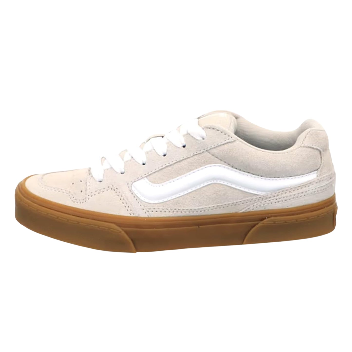 Taupe-Mist - Side - Vans Womens-Ladies Caldrone Suede Trainers