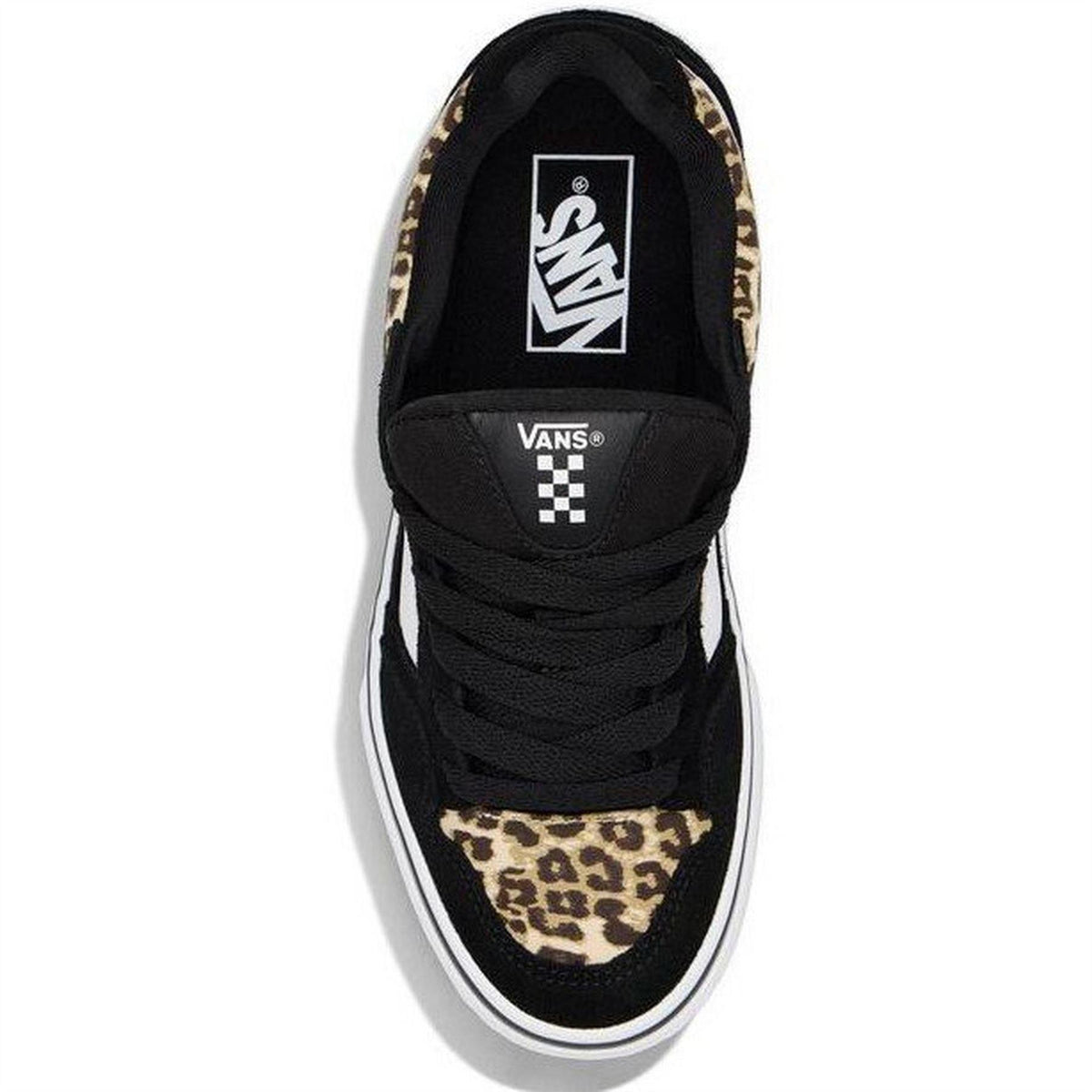 Black-Leopard - Back - Vans Womens-Ladies Caldrone Suede Trainers
