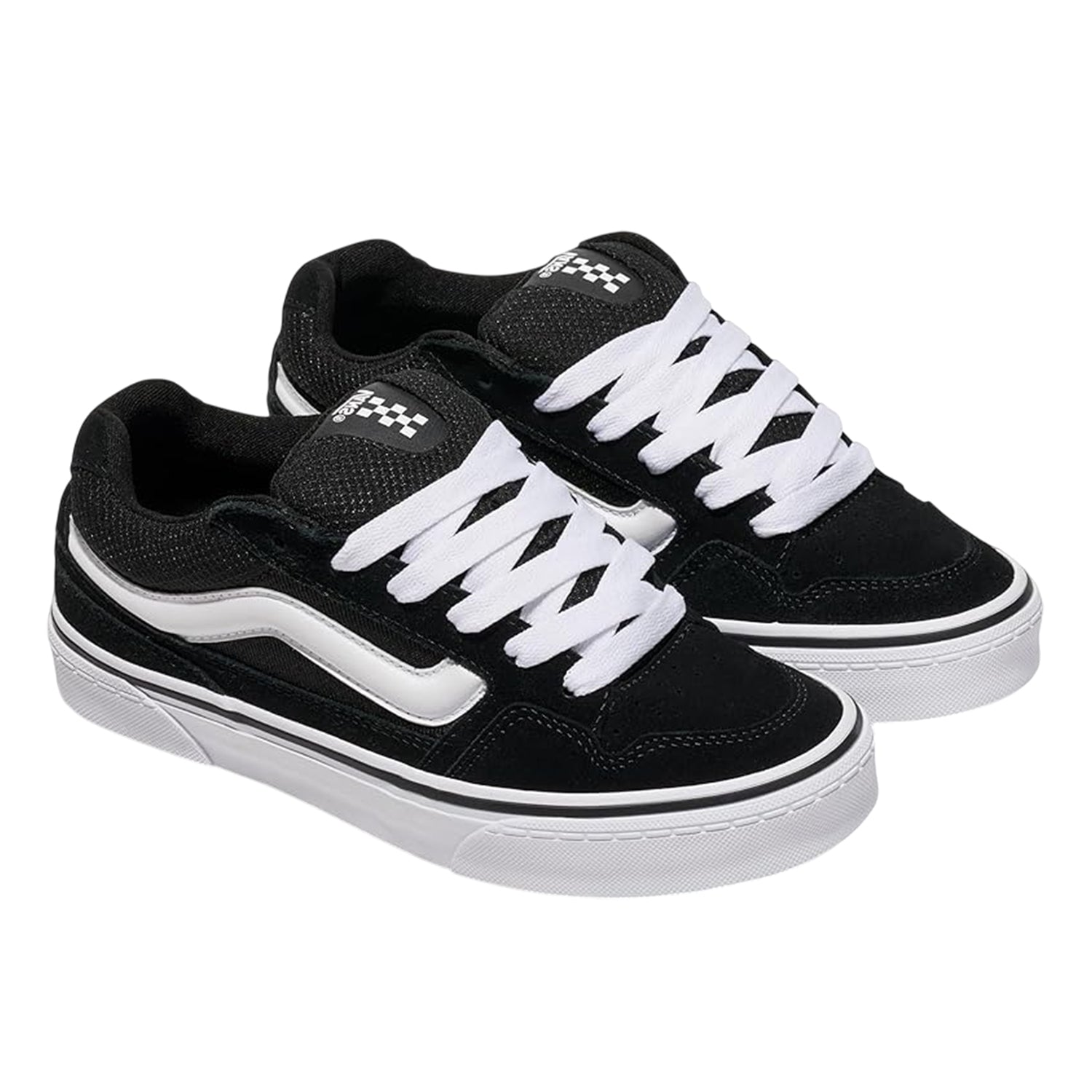 Black-White - Front - Vans Womens-Ladies Caldrone Suede Trainers