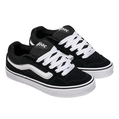 Black-White - Front - Vans Womens-Ladies Caldrone Suede Trainers