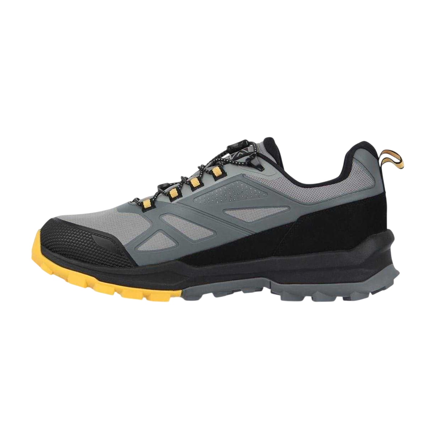 Grey-Mustard - Side - Karrimor Mens Monti Waterproof Flat Walking Shoes