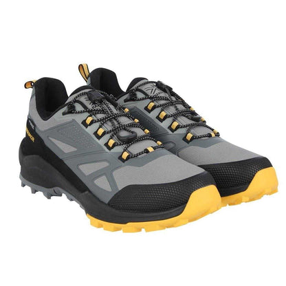Grey-Mustard - Front - Karrimor Mens Monti Waterproof Flat Walking Shoes