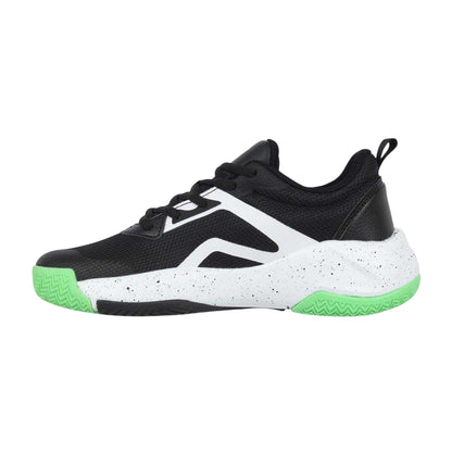 Black-White-Lime - Side - Everlast Childrens-Kids Contrast Leather Lace Up Trainers
