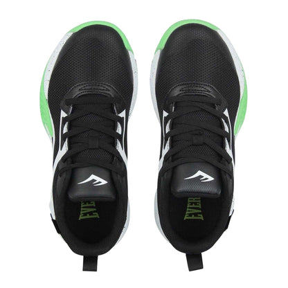 Black-White-Lime - Lifestyle - Everlast Childrens-Kids Contrast Leather Lace Up Trainers