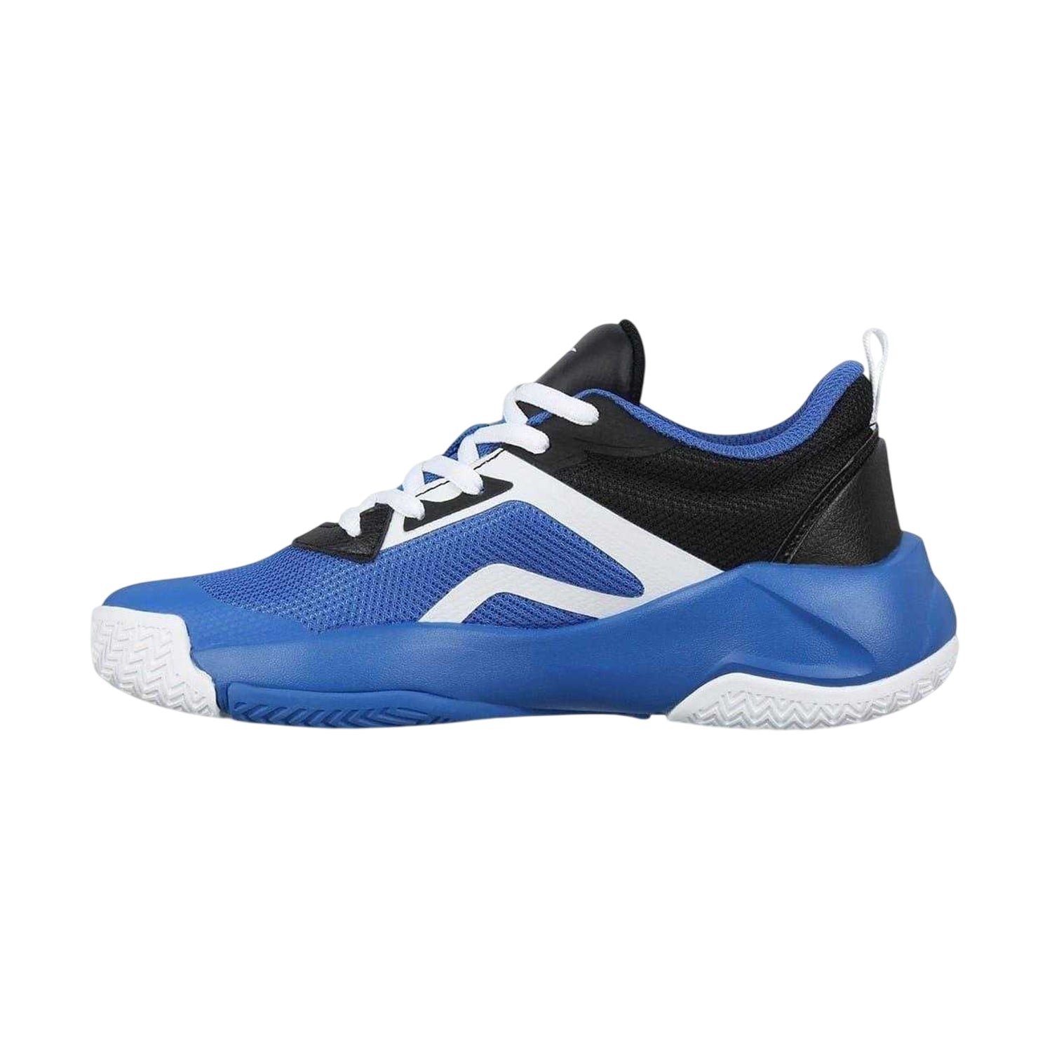 Blue-White-Black - Side - Everlast Childrens-Kids Contrast Leather Lace Up Trainers