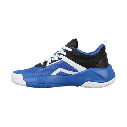 Blue-White-Black - Side - Everlast Childrens-Kids Contrast Leather Lace Up Trainers