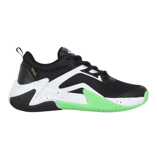 Black-White-Lime - Front - Everlast Childrens-Kids Contrast Leather Lace Up Trainers