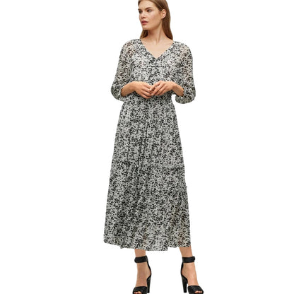 Brown - Lifestyle - Boss Womens-Ladies Dellima V Neck Wrap Dress