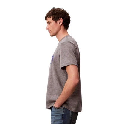Medium Heather Grey - Side - Calvin Klein Mens Logo T-Shirt