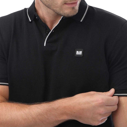 Black - Side - Weekend Offender Mens Spello Polo Shirt