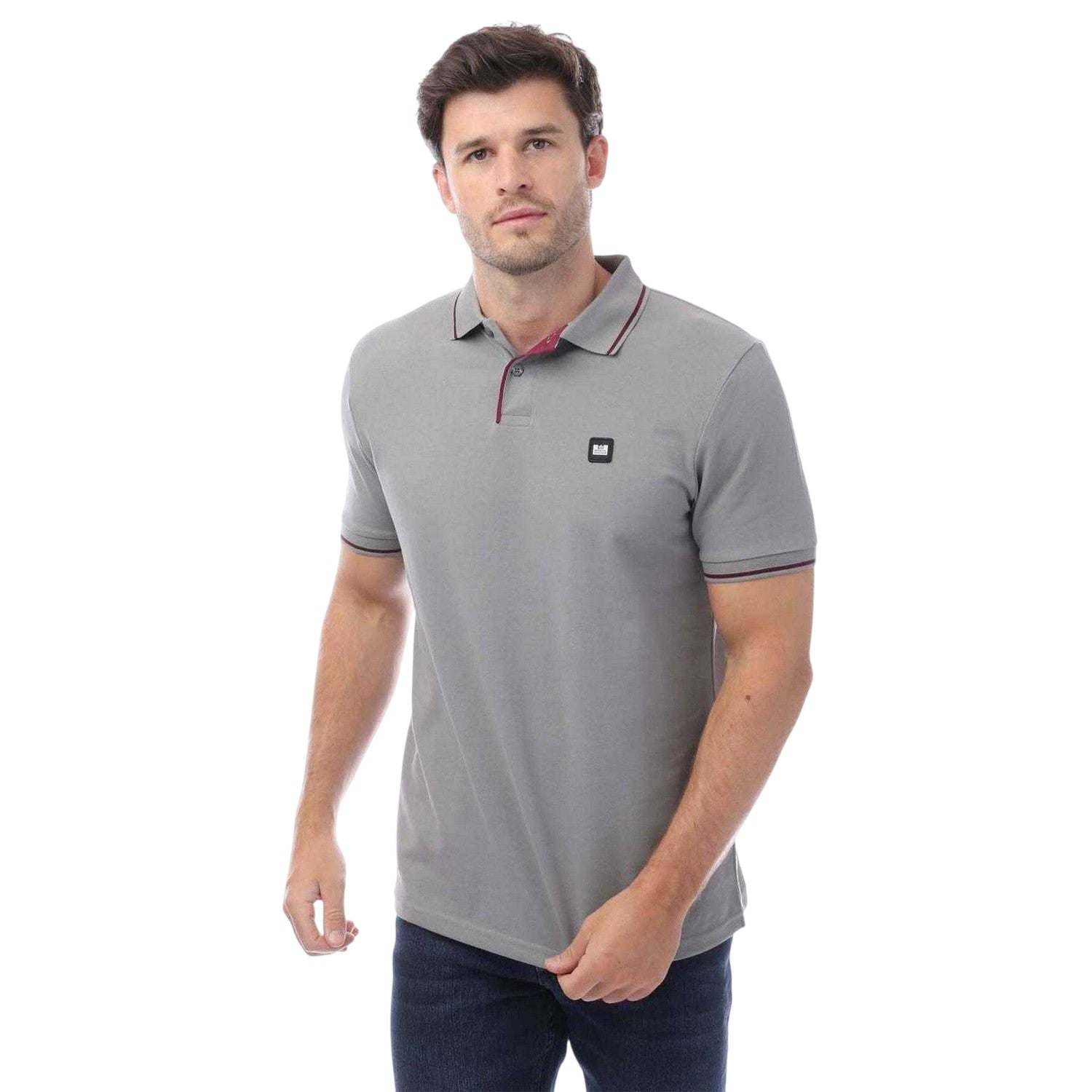 Grey - Front - Weekend Offender Mens Spello Polo Shirt