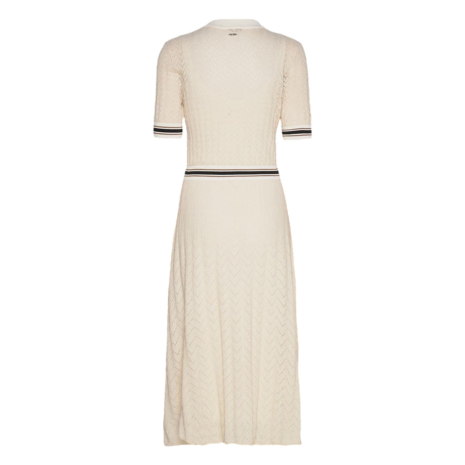 White - Back - Boss Womens-Ladies Faselia Knitted Midi Dress