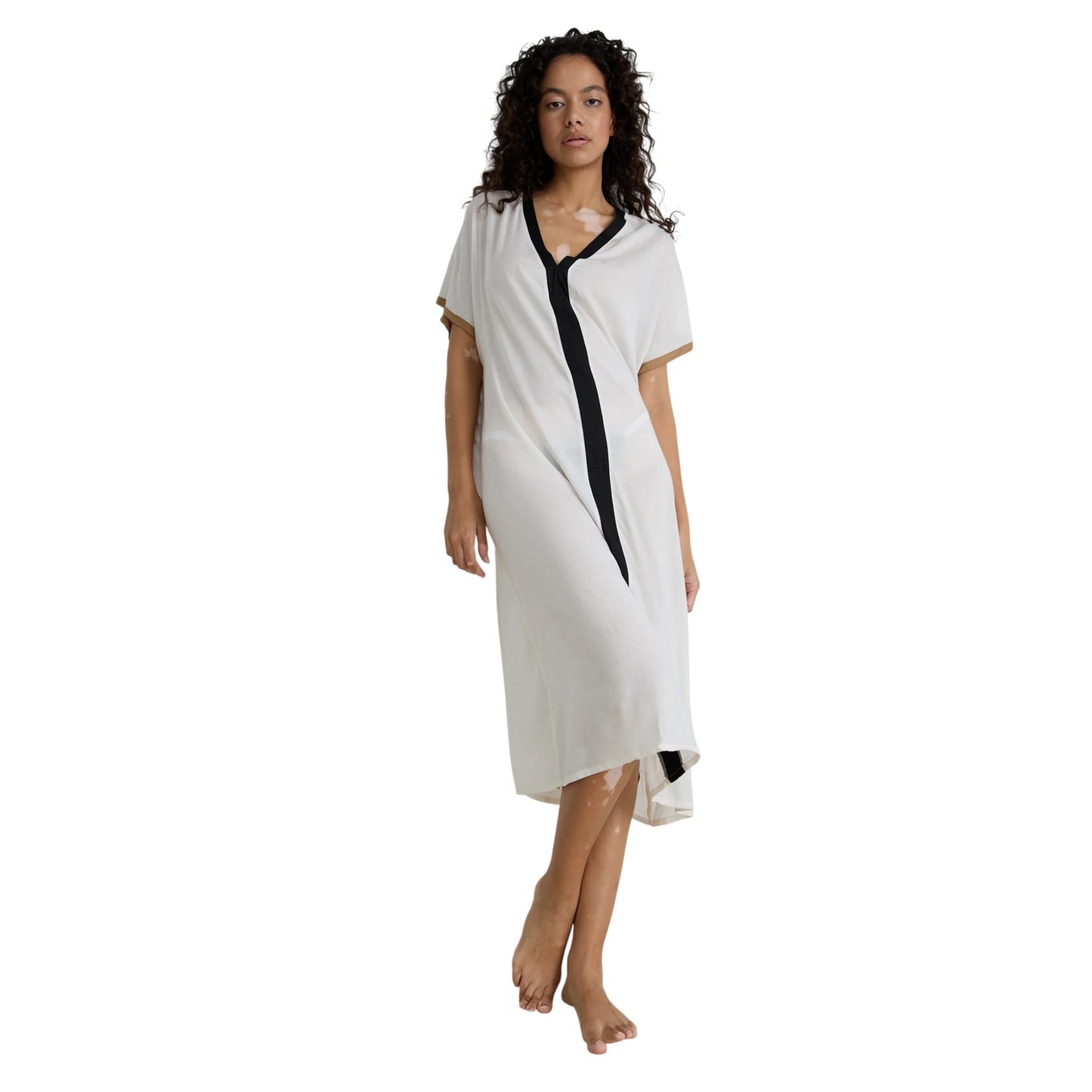 White - Lifestyle - Boss Womens-Ladies Relaxed Fit Beach Dress