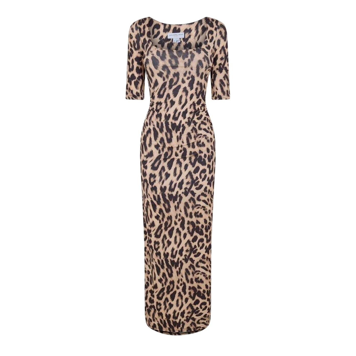 Brown - Front - Never Fully Dressed Womens-Ladies Leo Iris Square Neck 3-4 Sleeve Bodycon Dress