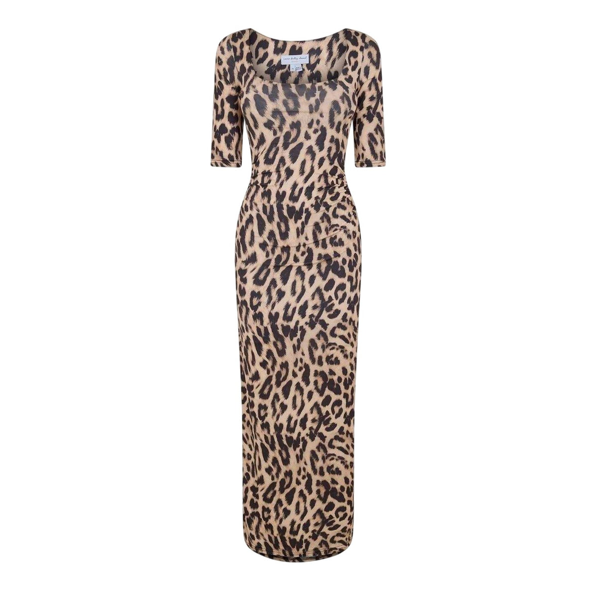 Brown - Front - Never Fully Dressed Womens-Ladies Leo Iris Square Neck 3-4 Sleeve Bodycon Dress