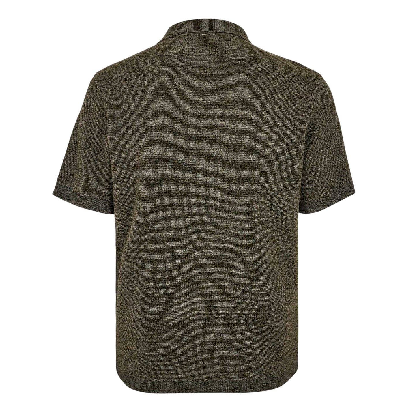 Iron-Khaki - Back - Jack Wills Mens Knitted Quarter Zip Polo Shirt
