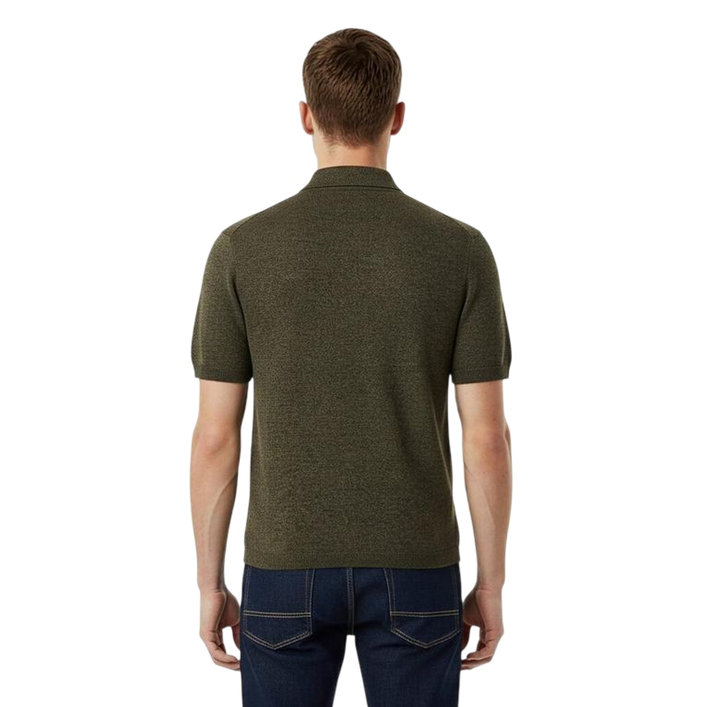 Iron-Khaki - Lifestyle - Jack Wills Mens Knitted Quarter Zip Polo Shirt