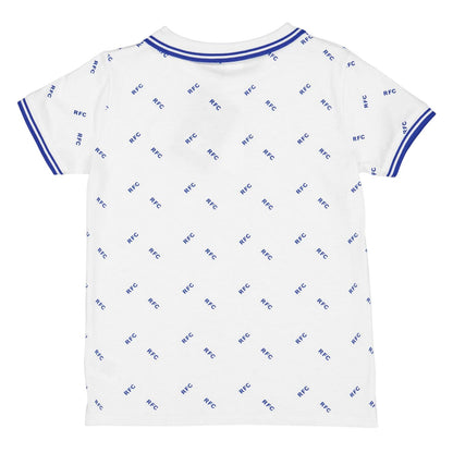 White - Back - Castore Childrens-Kids Rangers FC All-Over Print Polo Shirt