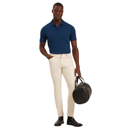 Dark Blue - Lifestyle - Ted Baker Mens Textured Collared Polo Shirt