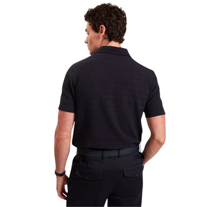 Navy - Back - Ted Baker Mens Textured Collared Polo Shirt