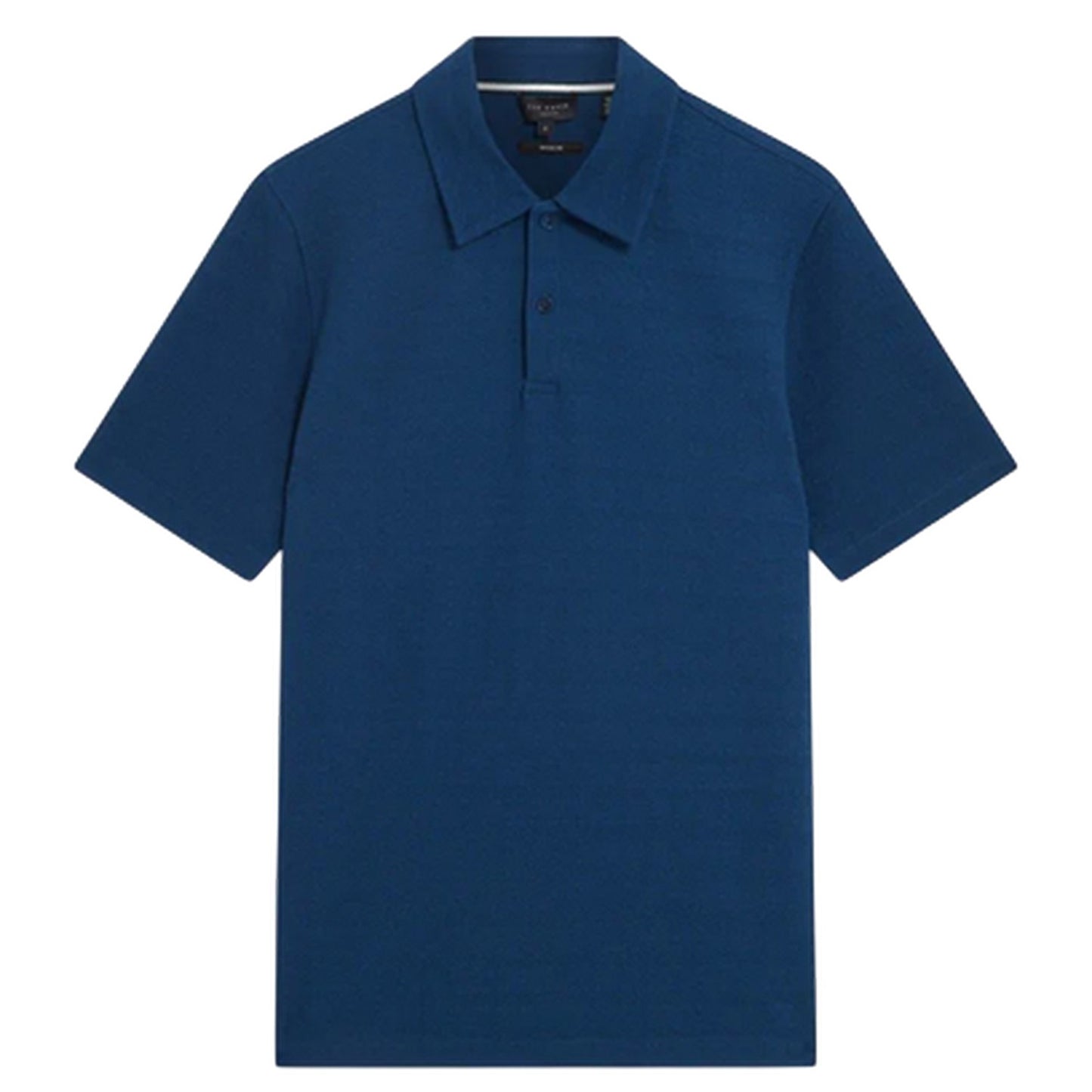 Dark Blue - Front - Ted Baker Mens Textured Collared Polo Shirt