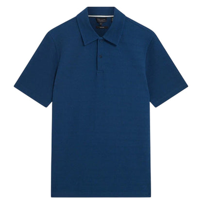 Dark Blue - Front - Ted Baker Mens Textured Collared Polo Shirt