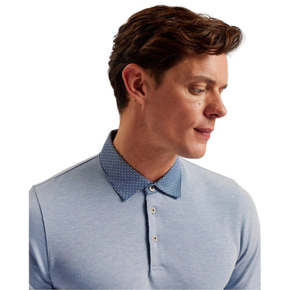 Dark Blue - Side - Ted Baker Mens Naires Regular Polo Shirt