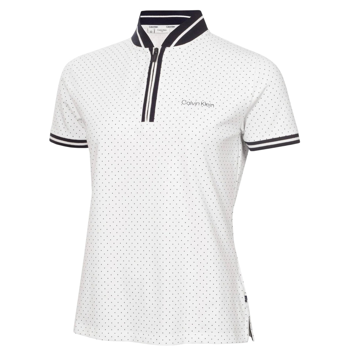 White - Front - Calvin Klein Womens-Ladies Camilla Micro-Dot Polo Shirt