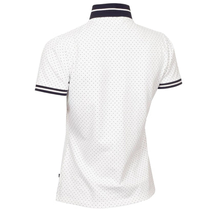 White - Back - Calvin Klein Womens-Ladies Camilla Micro-Dot Polo Shirt