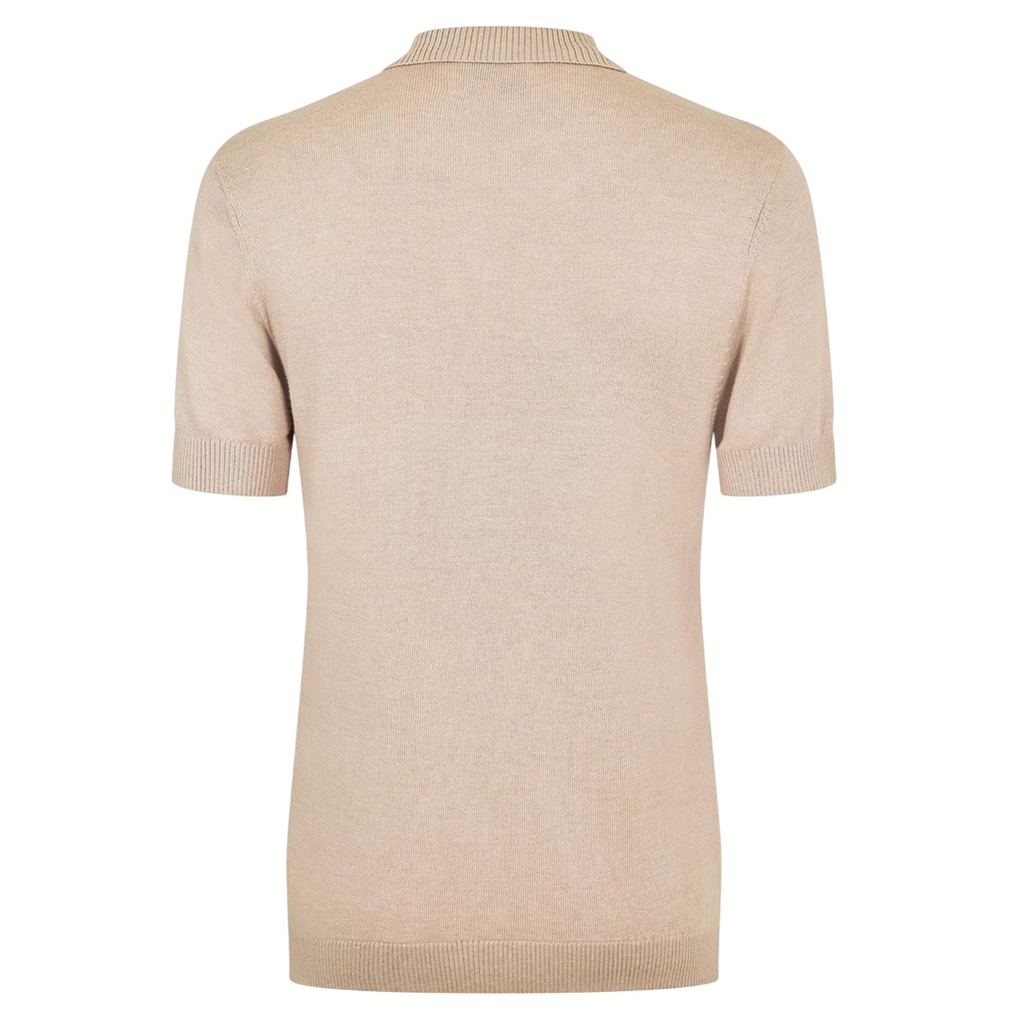 Beige - Back - Jack Wills Mens Ribbed Polo Shirt