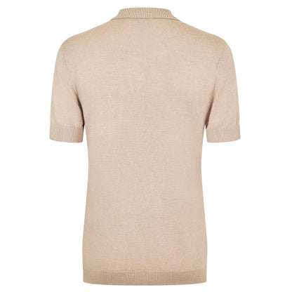 Beige - Back - Jack Wills Mens Ribbed Polo Shirt