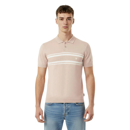 Beige - Side - Jack Wills Mens Ribbed Polo Shirt