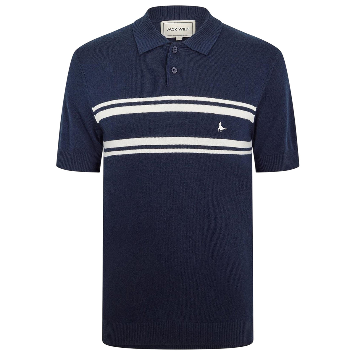 Navy - Front - Jack Wills Mens Ribbed Polo Shirt