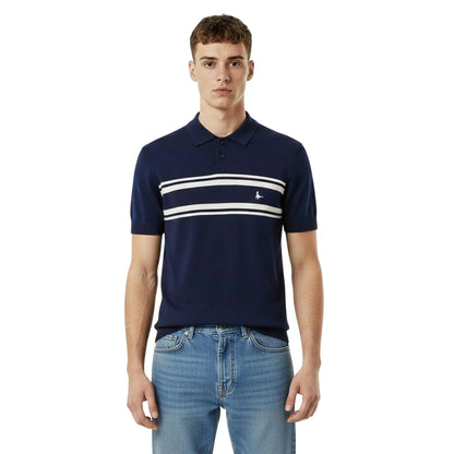 Navy - Side - Jack Wills Mens Ribbed Polo Shirt