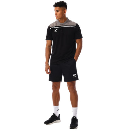 Black-Charcoal - Lifestyle - Sondico Mens Precision Collared Polo Shirt
