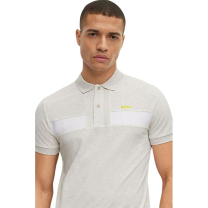 Light Grey-Pastel Grey - Side - Boss Mens Paule 2 Polo Shirt