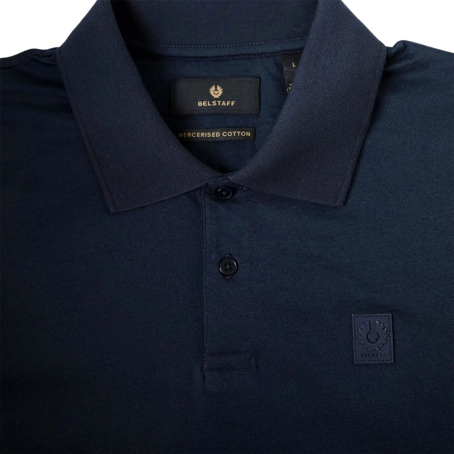 Ink - Side - Belstaff Mens Steel Short-Sleeved Polo Shirt