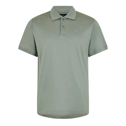 Lichen - Front - Belstaff Mens Steel Short-Sleeved Polo Shirt