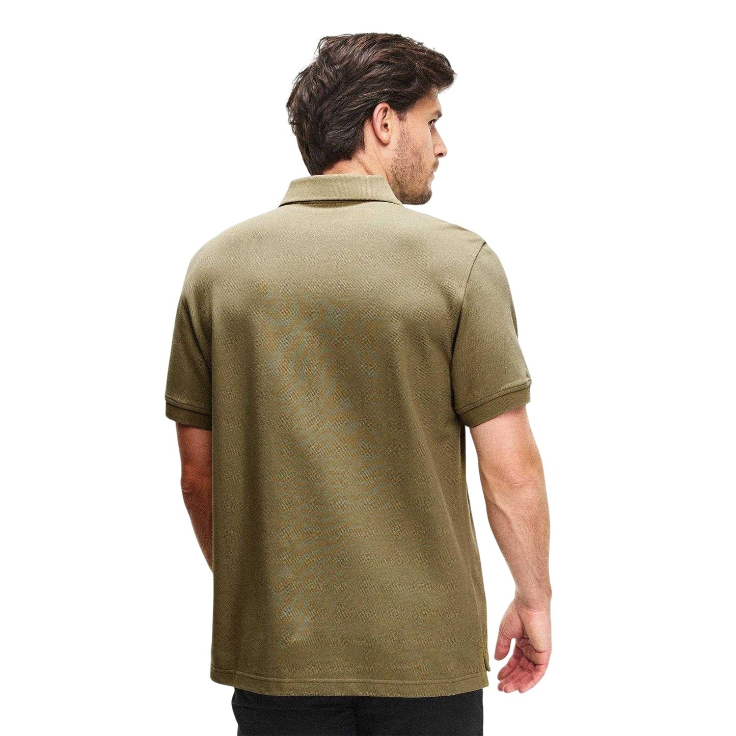 Fatigue Green - Back - Belstaff Mens Pique Polo Shirt