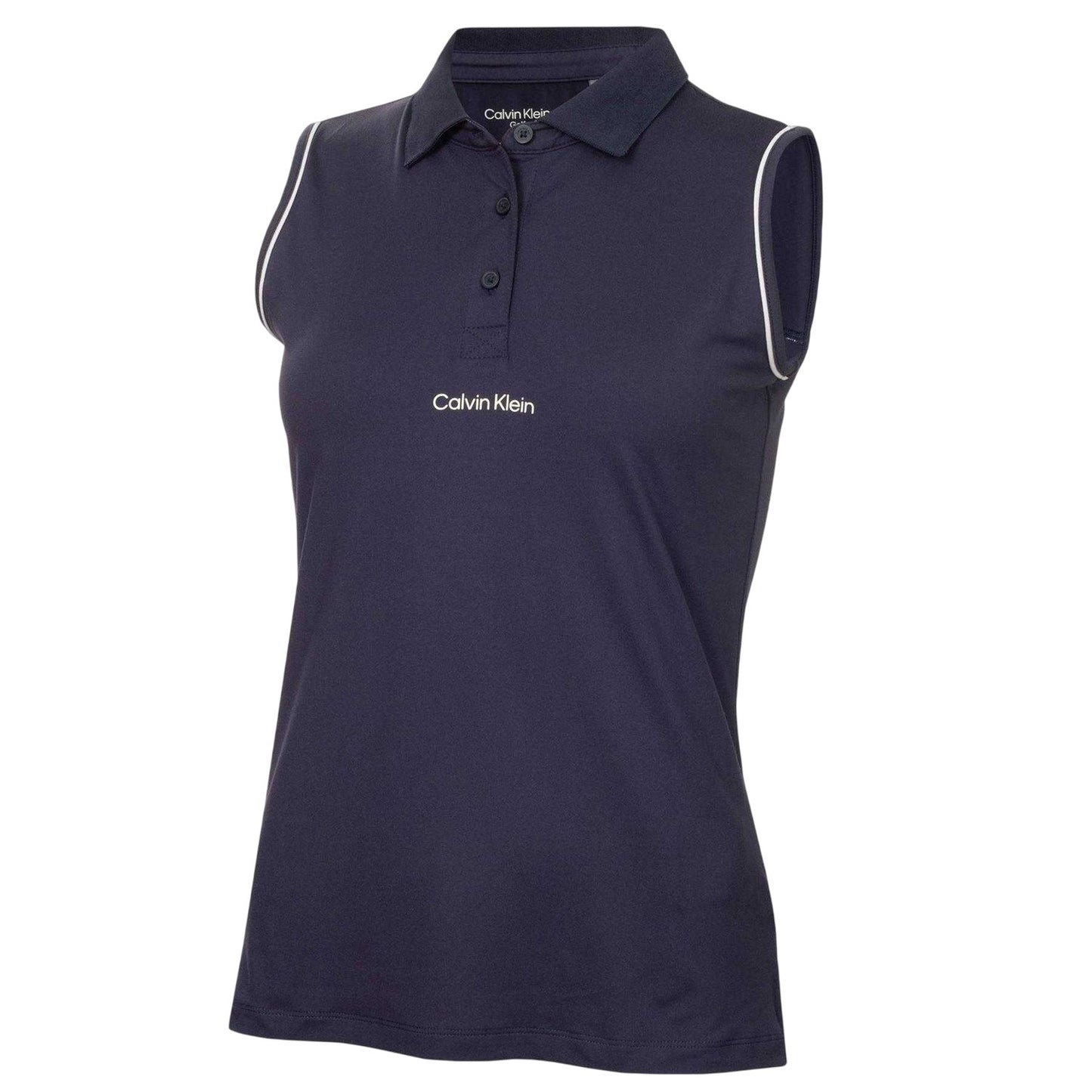 Navy - Front - Calvin Klein Womens-Ladies Manelle Sleeveless Polo Shirt